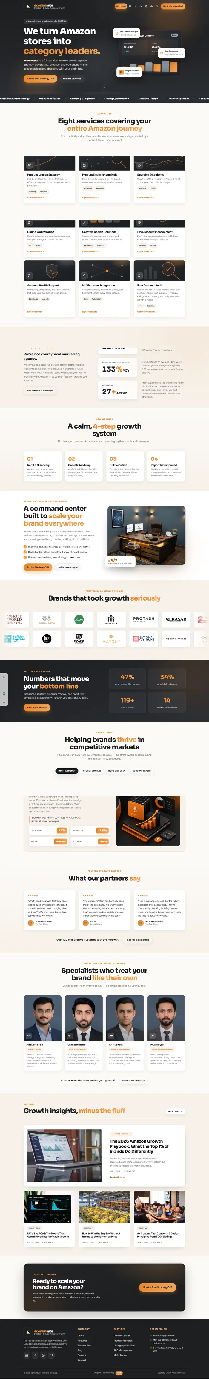 Full-page screenshot of the Ecommsyte website.